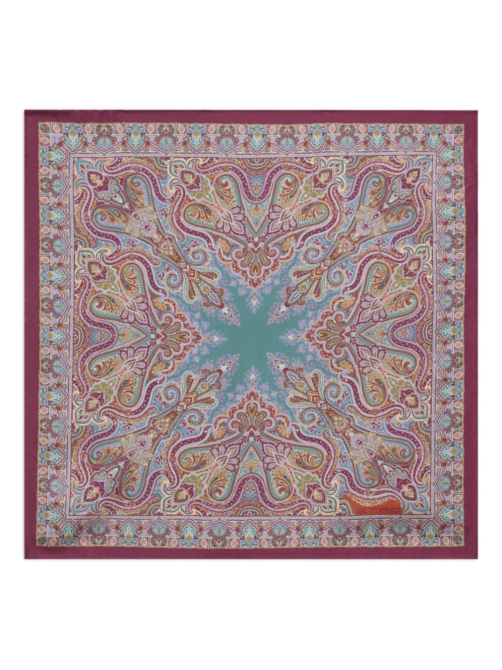 ETRO floral paisley silk pocket square - Rosso