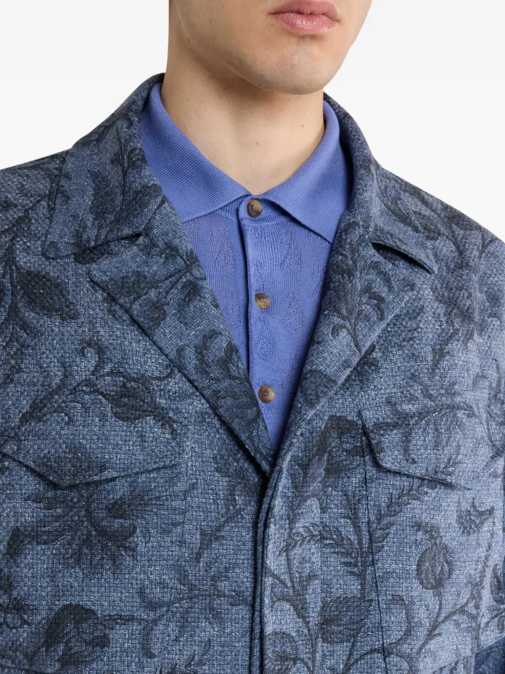 ETRO Jack met bloemenprint Blauw