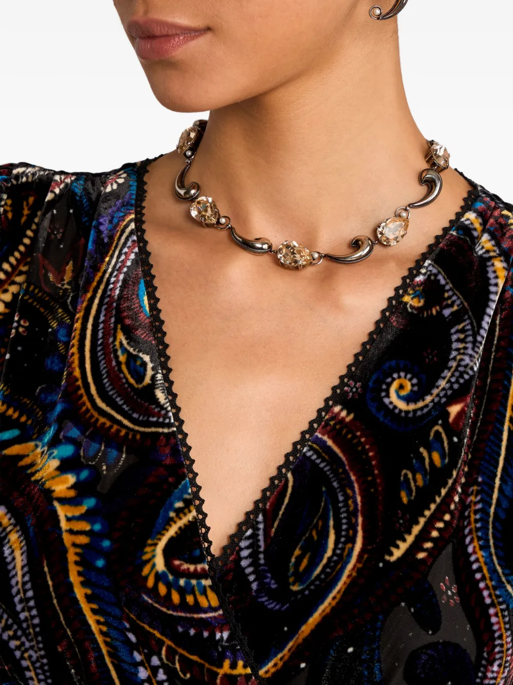 ETRO crystal-embellished necklace - Zilver