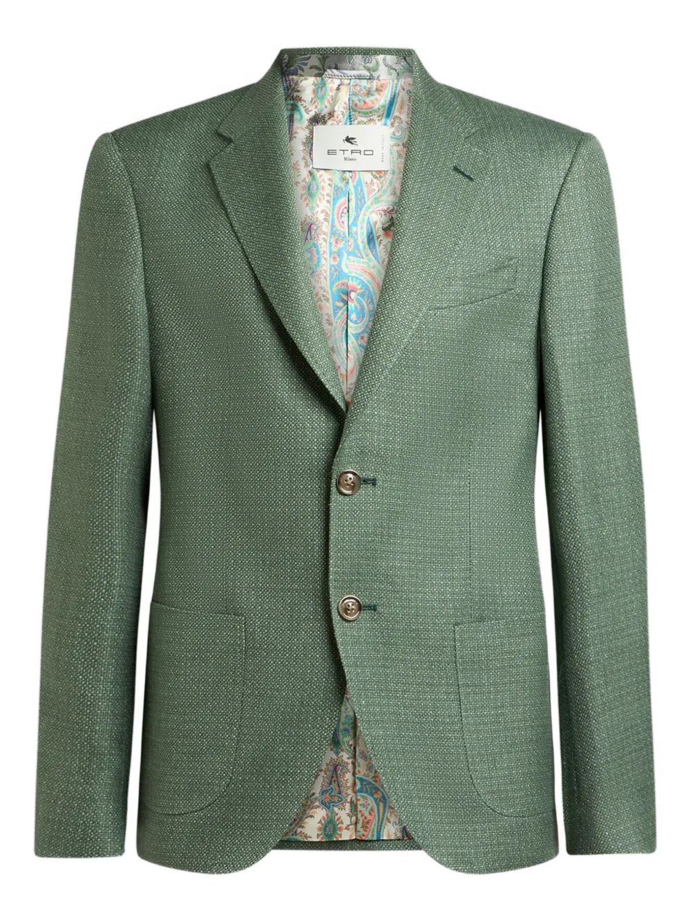 ETRO single-breasted wool blazer - Green