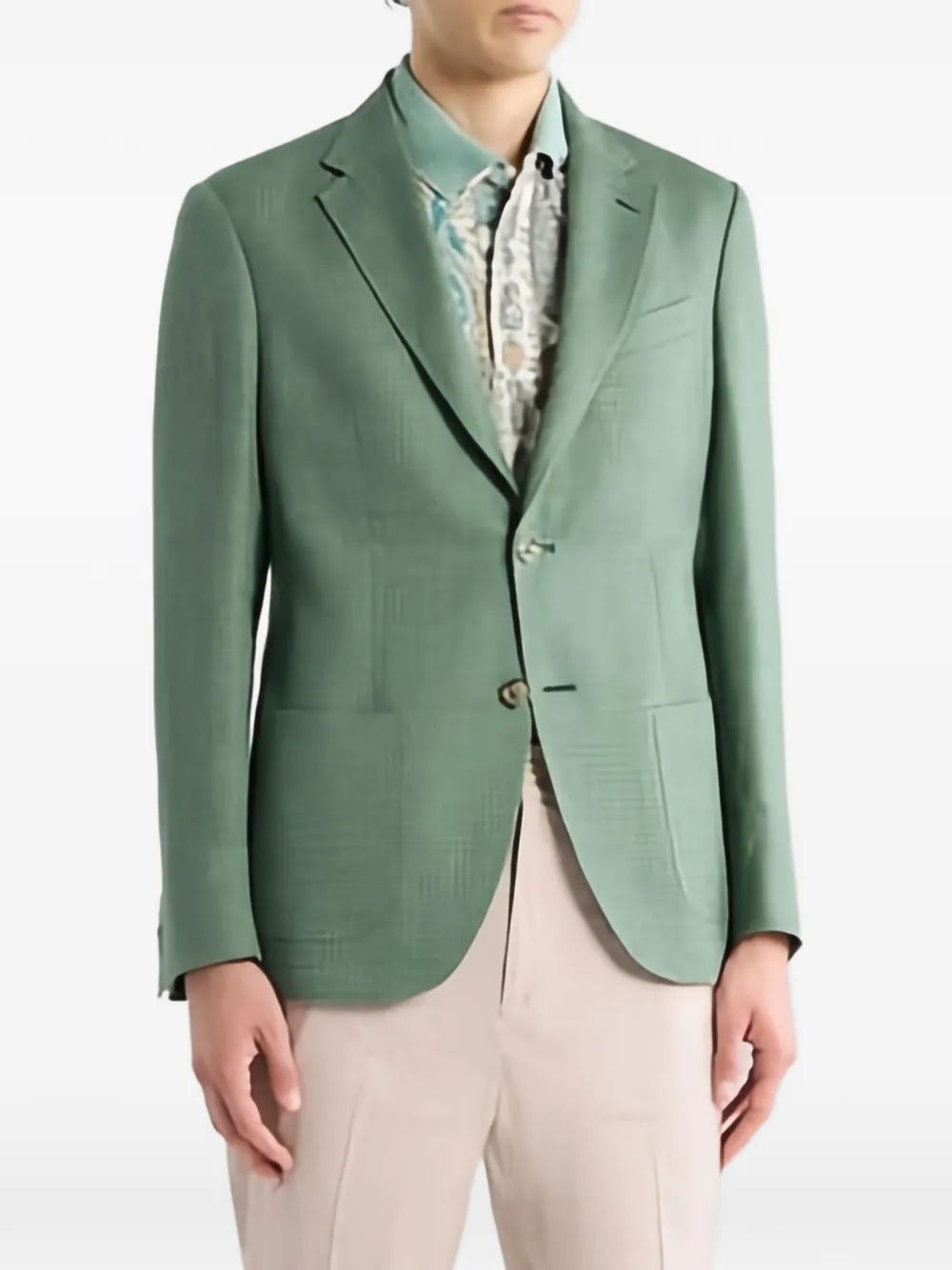 ETRO Blazer monopetto in lana - Verde