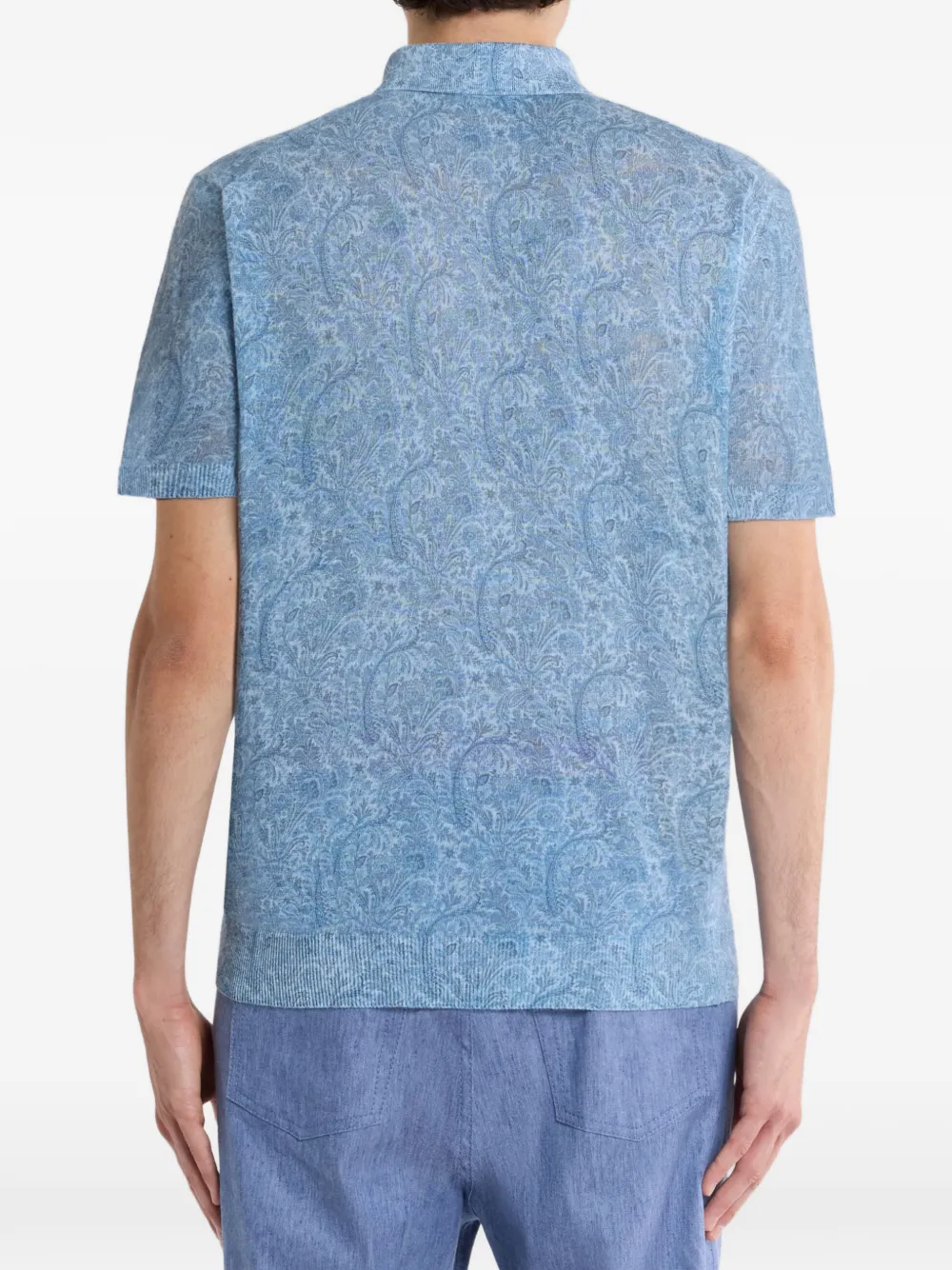 ETRO Poloshirt met bloemenpatroon Blauw