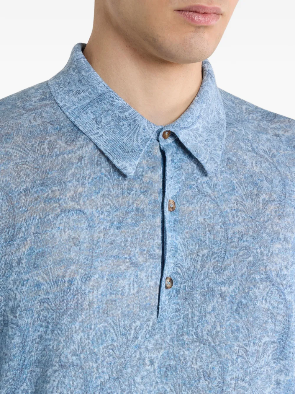 ETRO Poloshirt met bloemenpatroon Blauw
