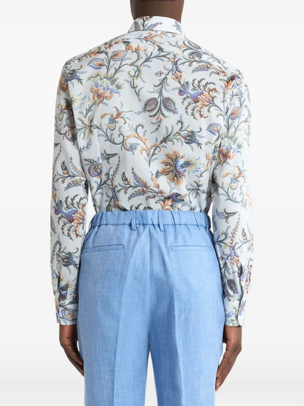 ETRO Katoenen overhemd met bloemenprint Wit