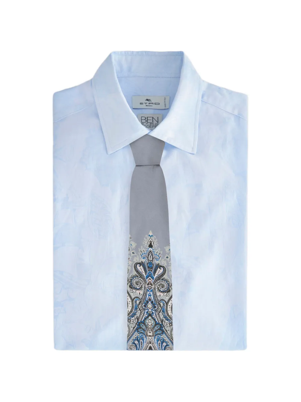  Etro Floral Paisley Print Tie - Grey 