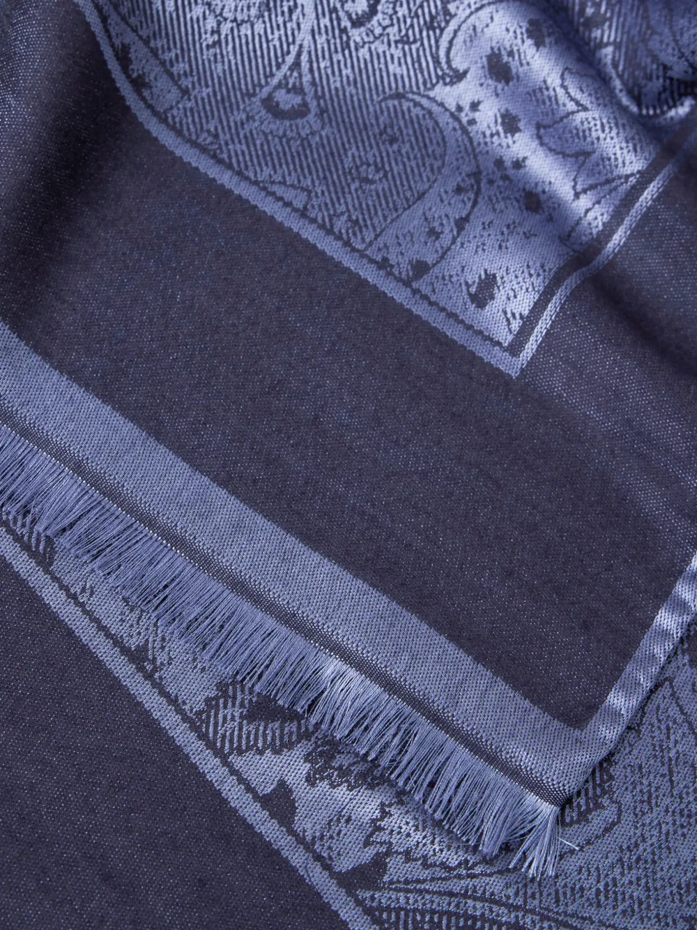 ETRO floral paisley-motif jacquard scarf - Blauw