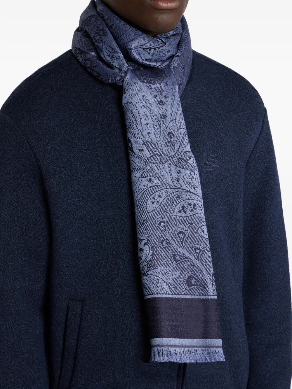 ETRO Sjaal met paisley-bloemenprint Blauw