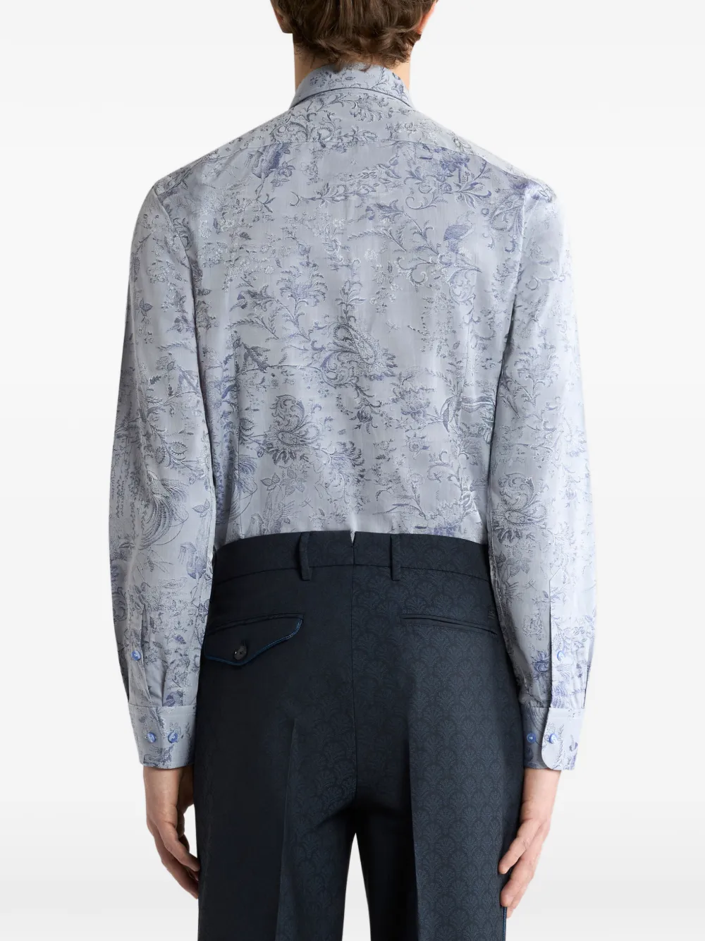 ETRO Overhemd met bloemen- en paisley-print Blauw