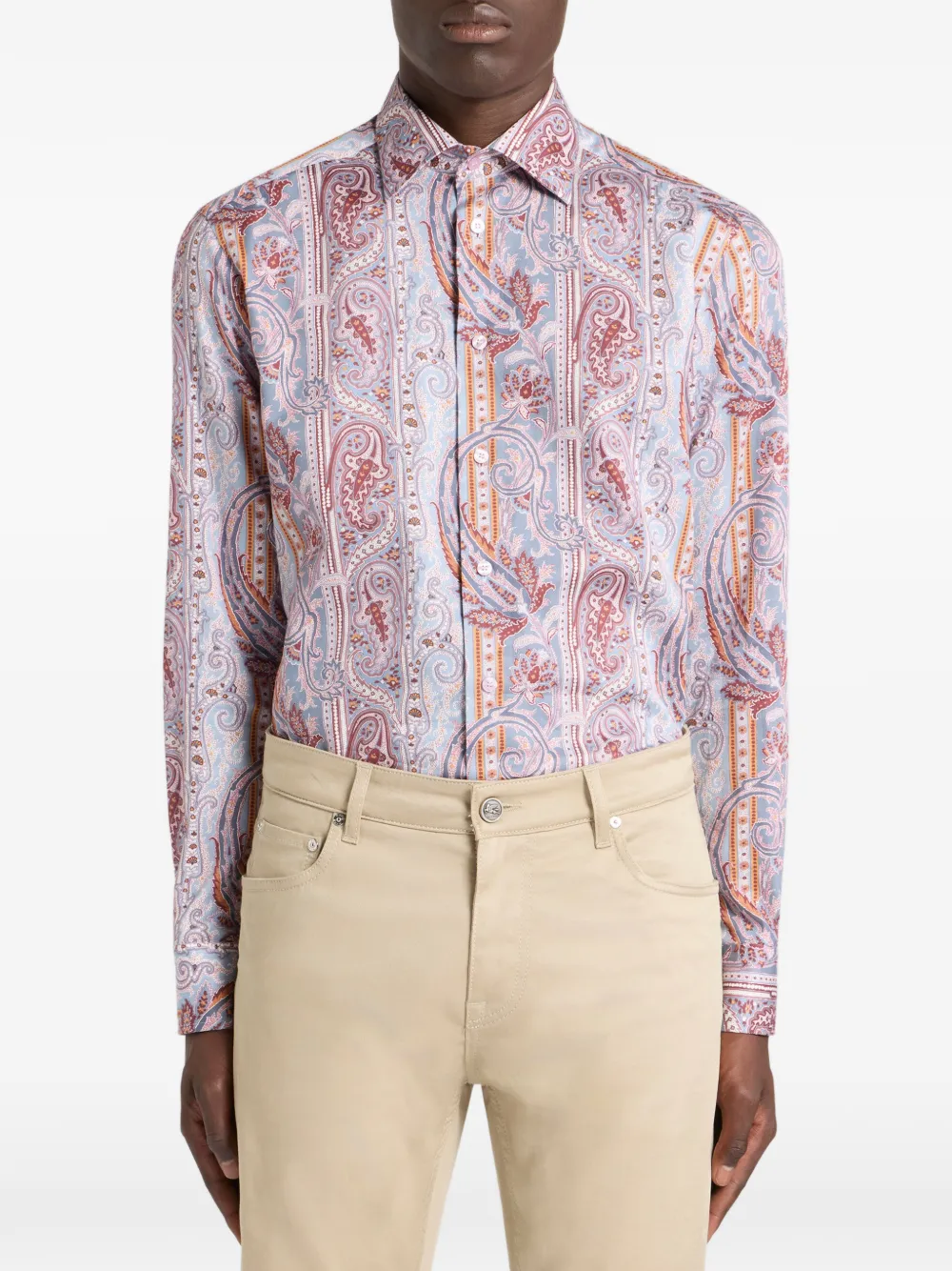 ETRO paisley satin shirt Roze