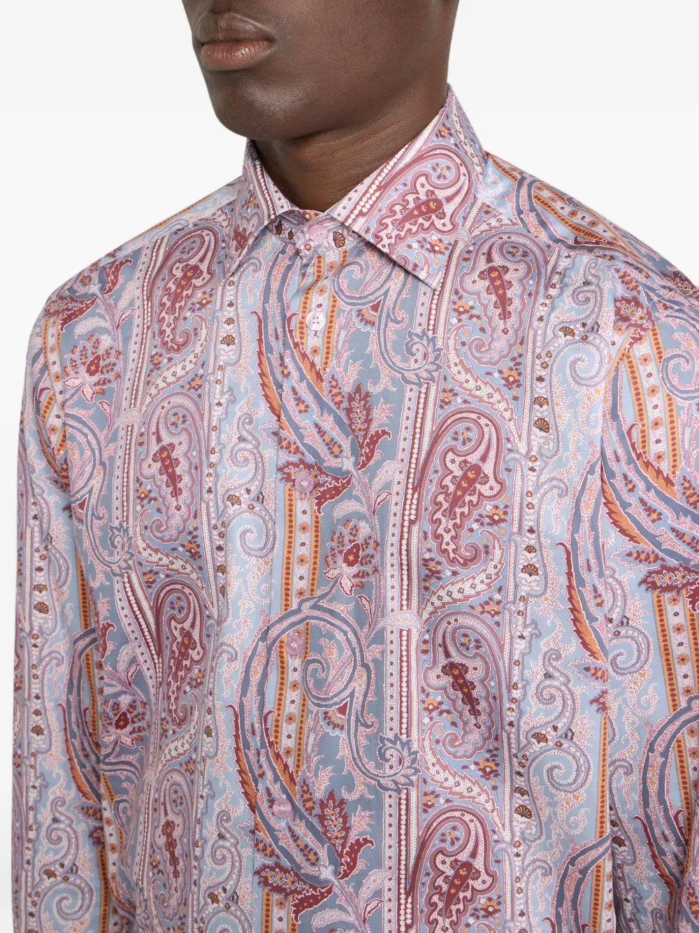 ETRO paisley satin shirt Roze