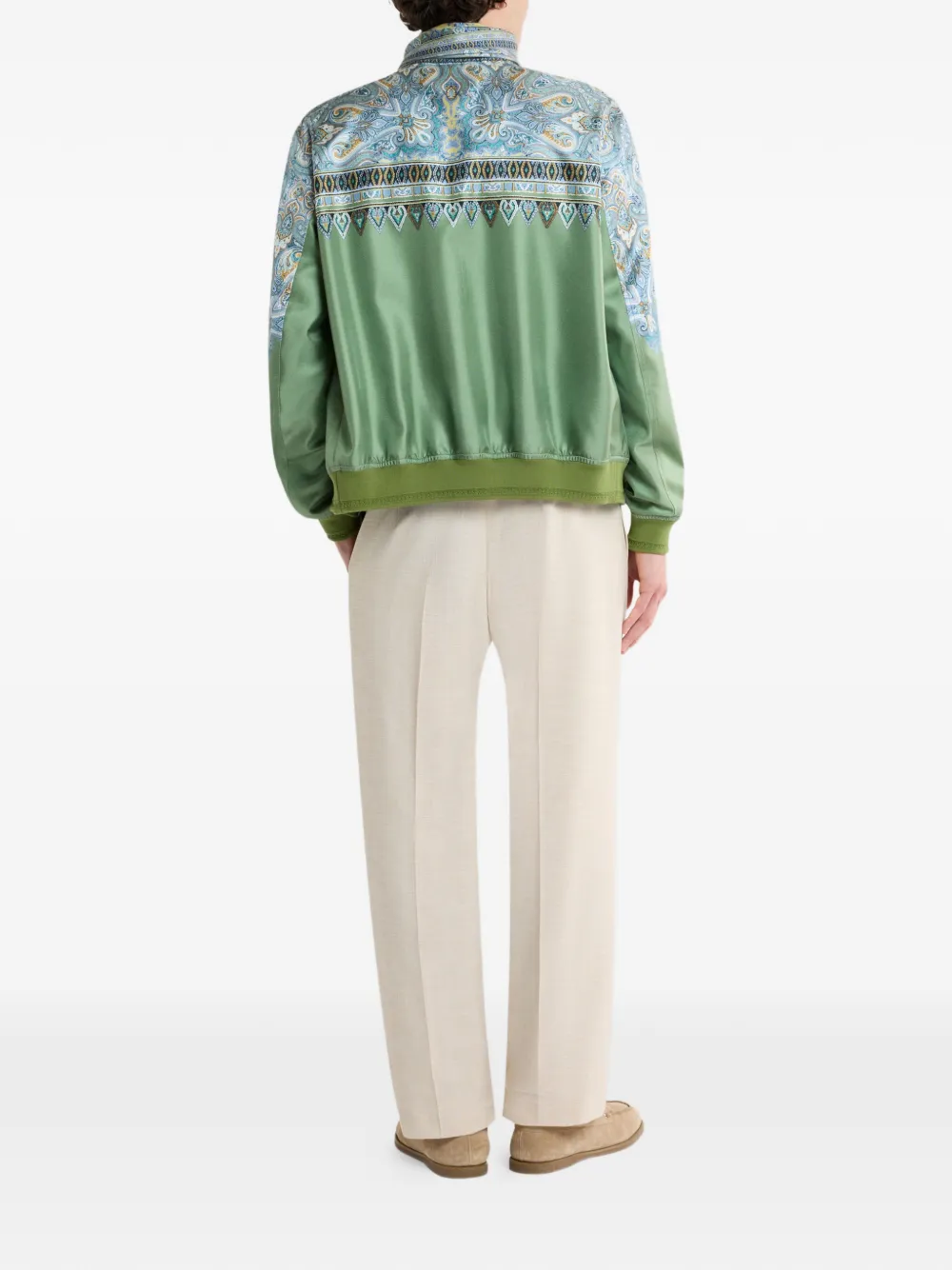 ETRO Zijden bomberjack met paisley-print Groen