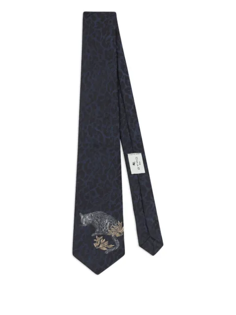 ETRO jacquard animal motif tie