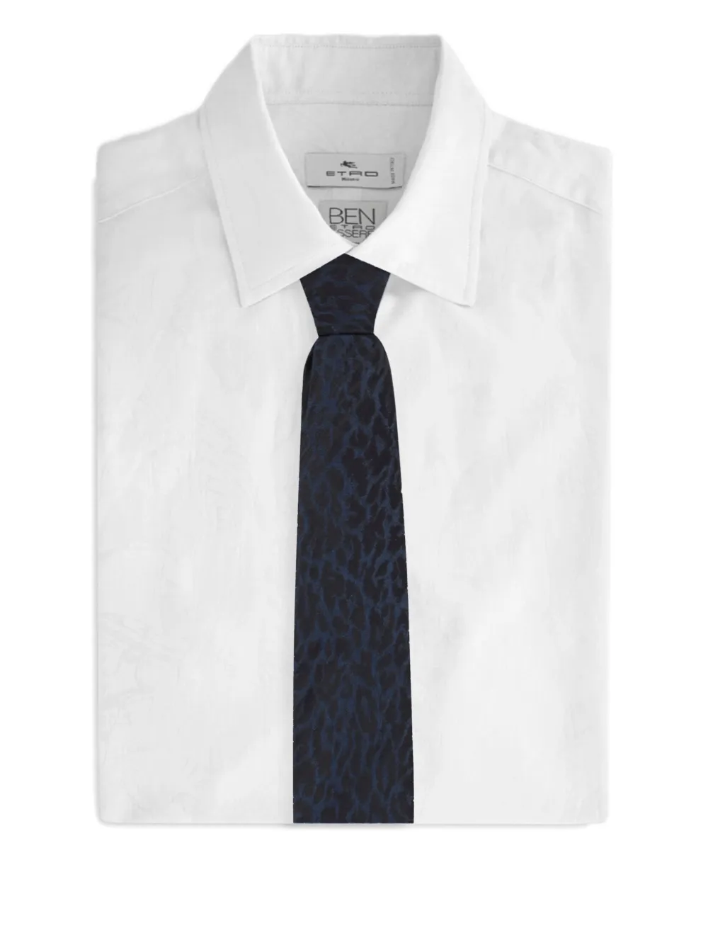 ETRO jacquard animal motif tie Blauw