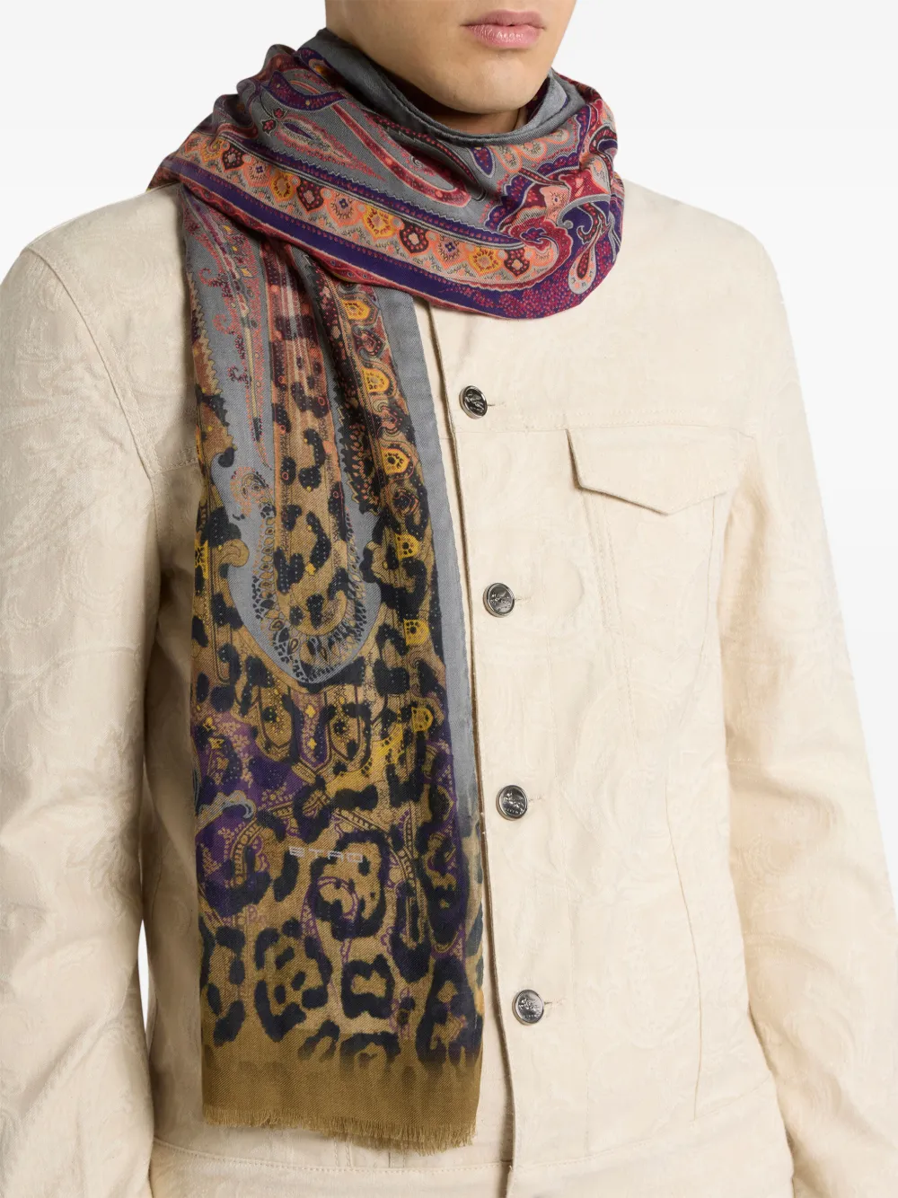  Etro Animal-pattern Scarf - Brown 