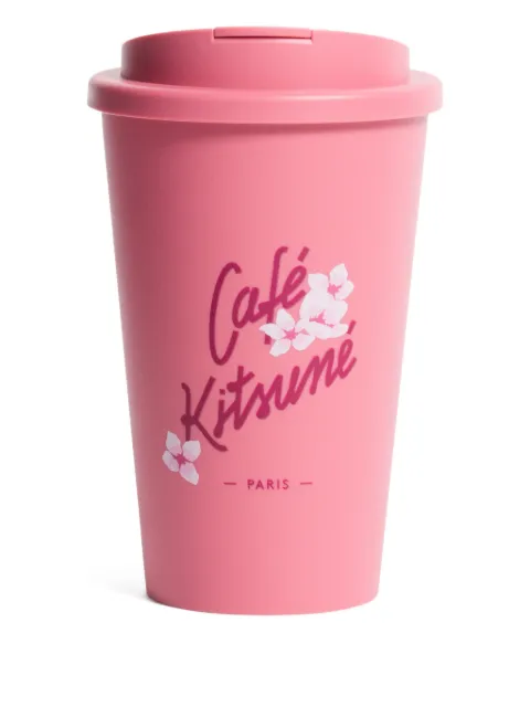 CAFÉ KITSUNÉ blossom-graphic travel mug
