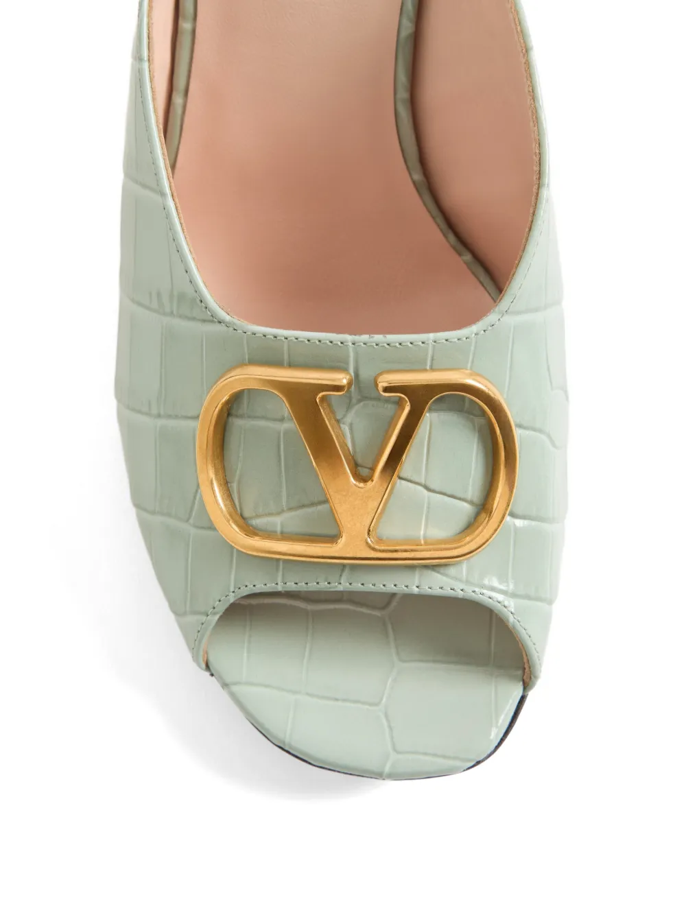 Valentino Garavani VLogo Signature kalfsleren sandalen met print Groen