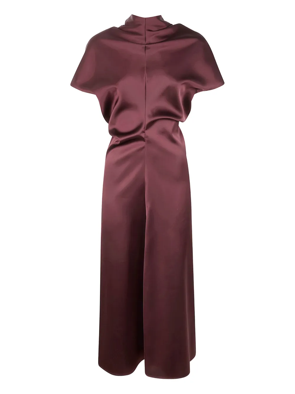 Drhope Short-sleeve Midi Dress In Burgundy