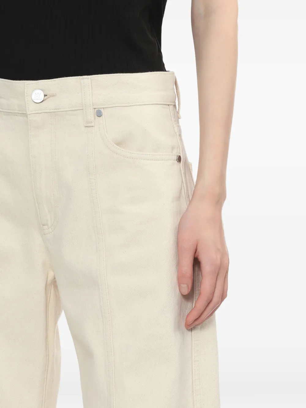Helmut Lang Jeans met wijde pijpen Beige