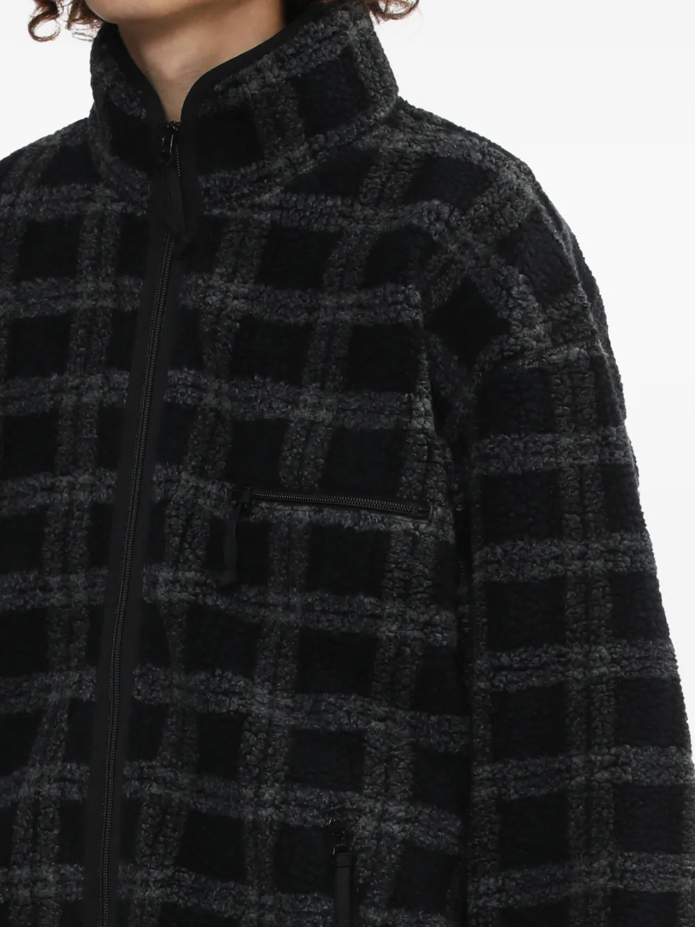 Comme des Garçons Homme Geruit shirtjack met rits Zwart