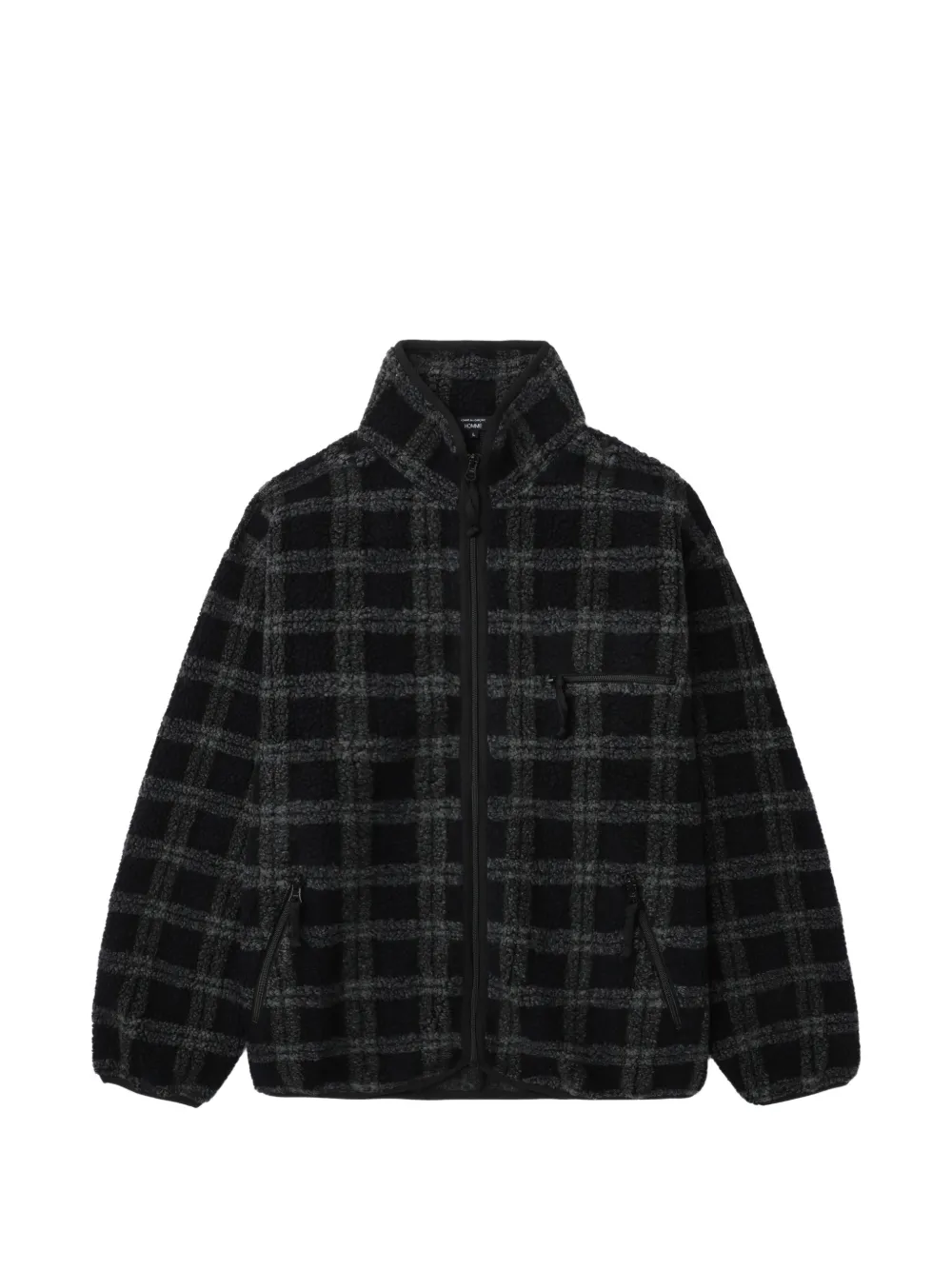 Comme des Garçons Homme zip-up checked overshirt - Nero
