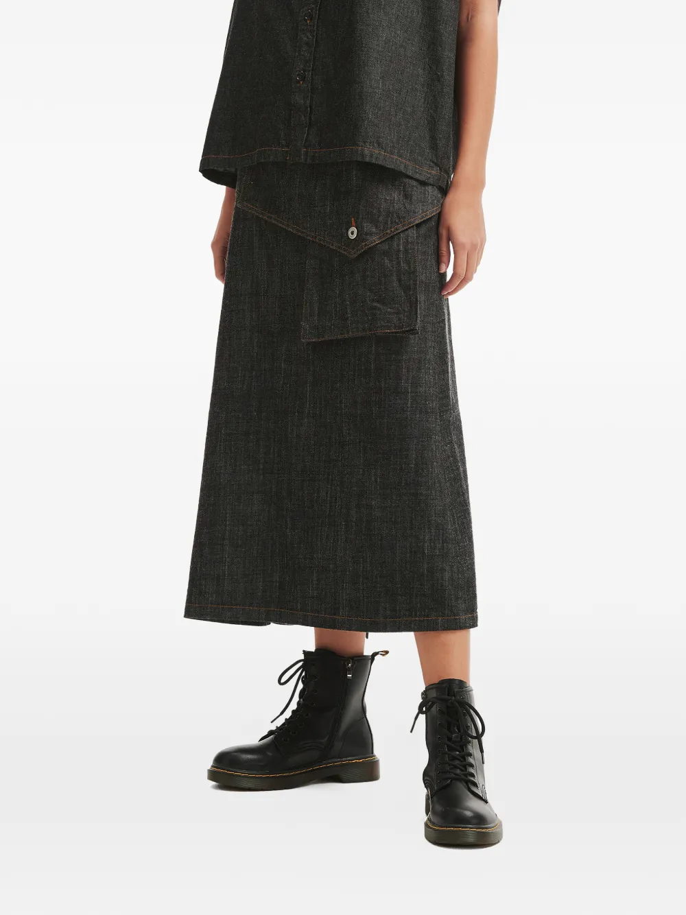 Y's pocket denim skirt - Grigio