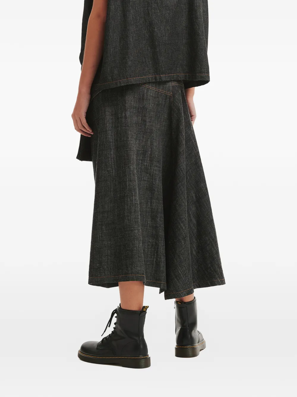 Y's Pocket Denim Skirt - Grey 