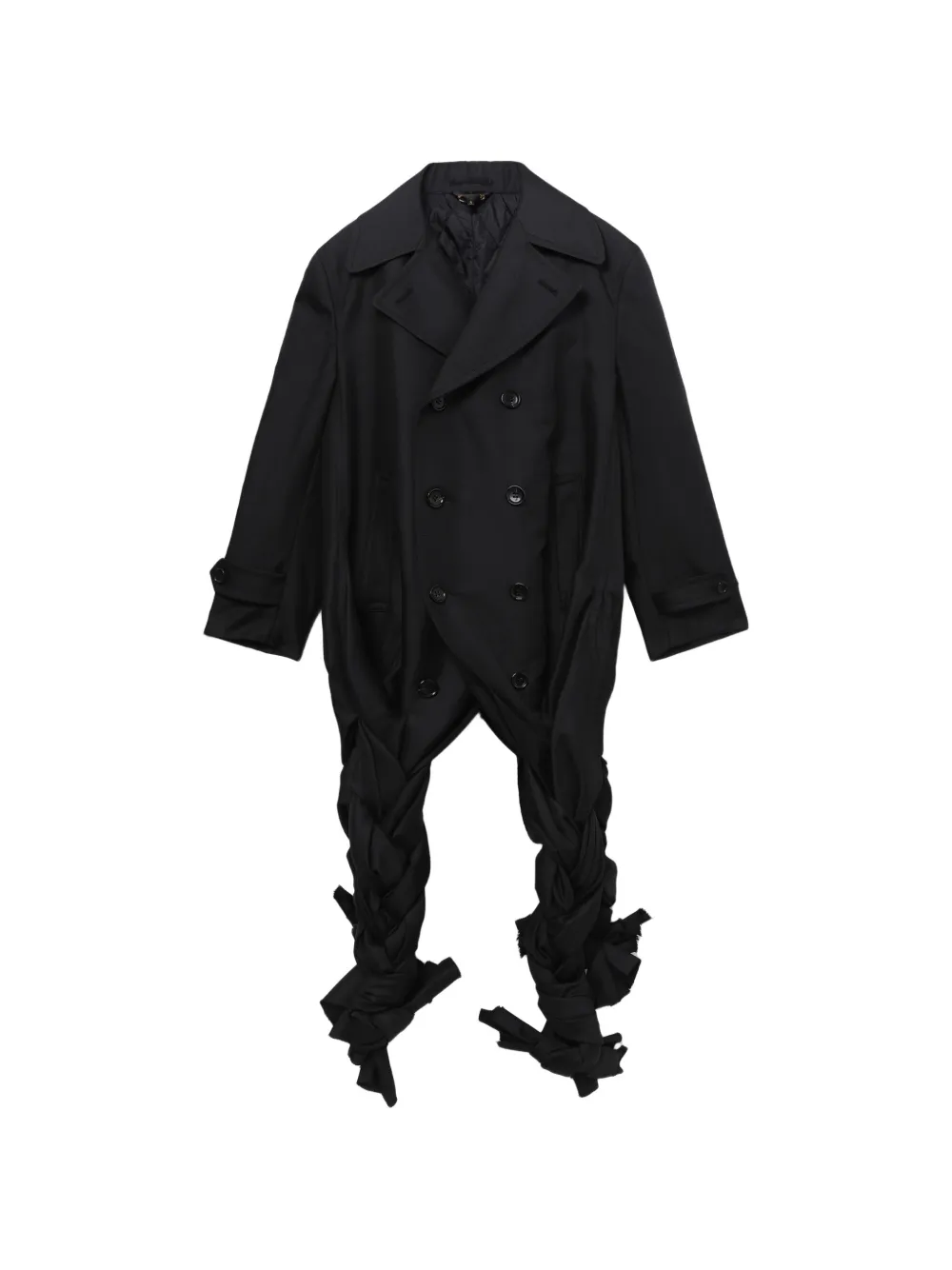 Comme Des Garçons braided double-breasted coat - Nero