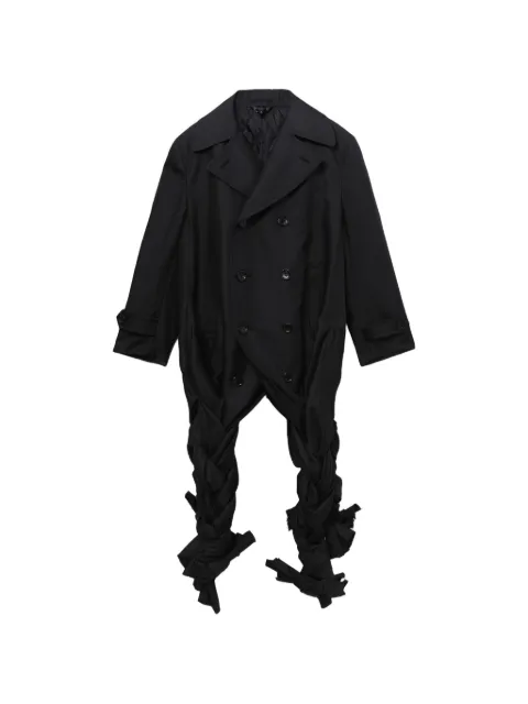 Comme Des Garçons двубортное пальто с плетеным декором