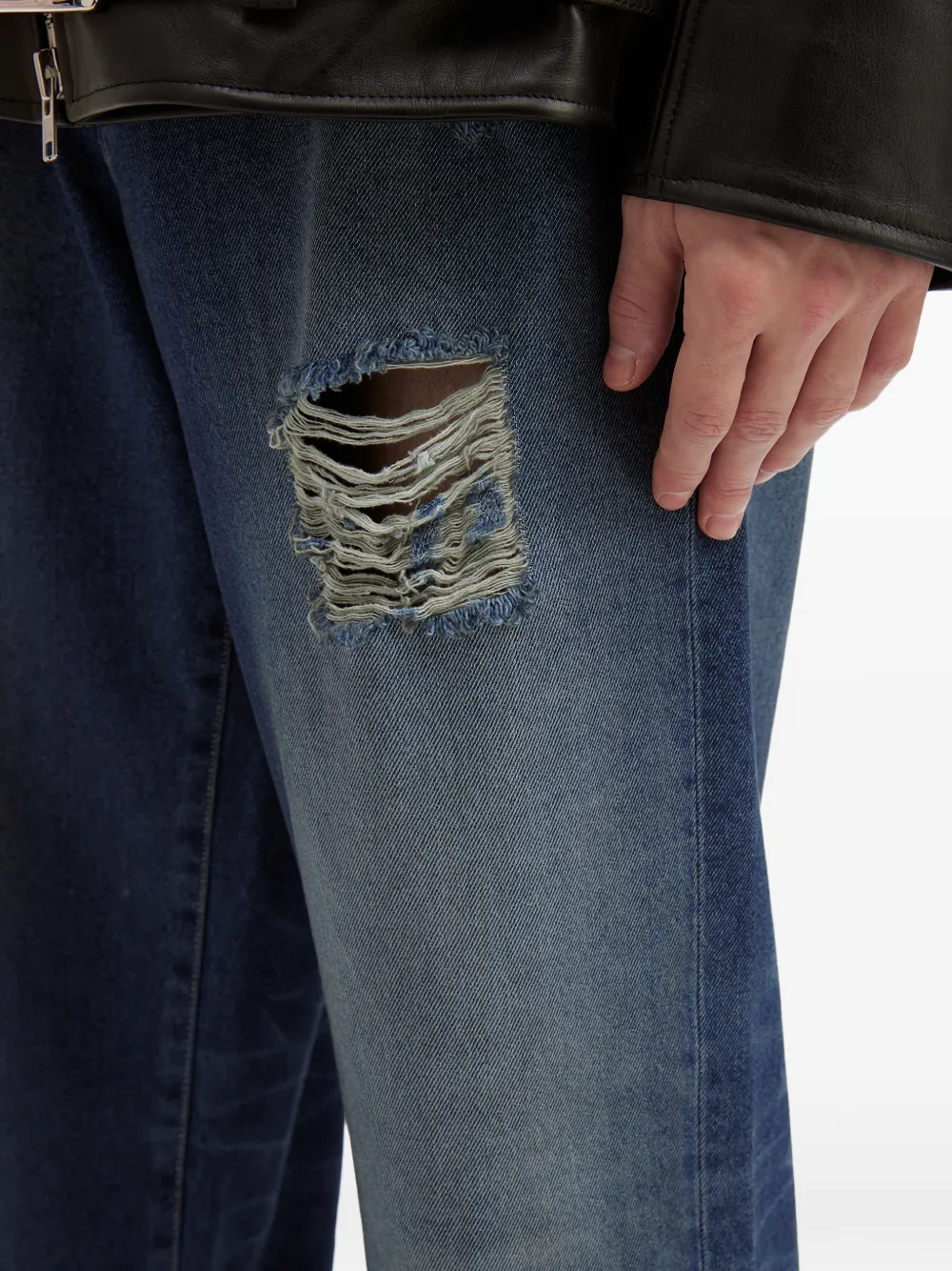 Simone Rocha Gerafelde jeans Blauw
