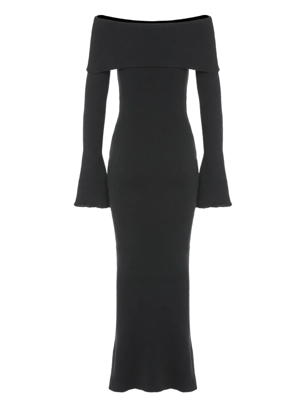 Les Filles D'eva Long-sleeve Midi Dress In Black