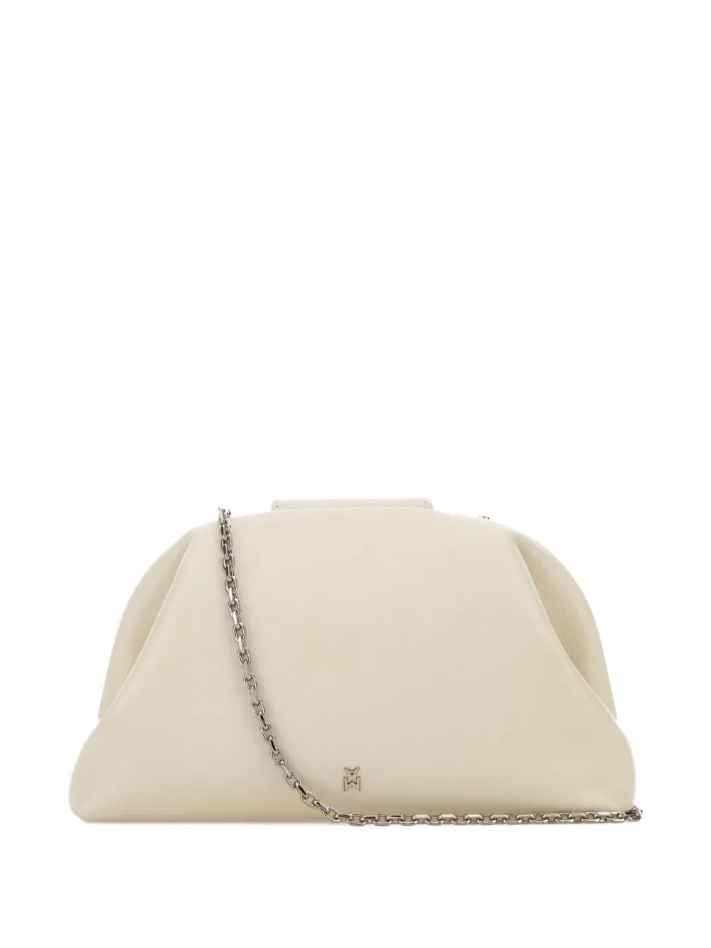 Amina Muaddi Women Ivory Nappa Leather Camelia Clutch In White