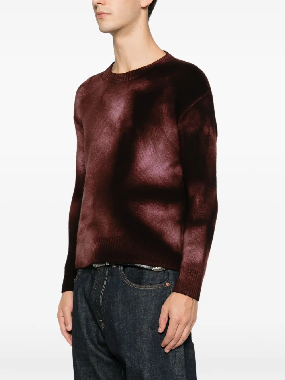 Pre-owned A.n.g.e.l.o. Vintage Upcycling Tie-dye Sweater In Brown