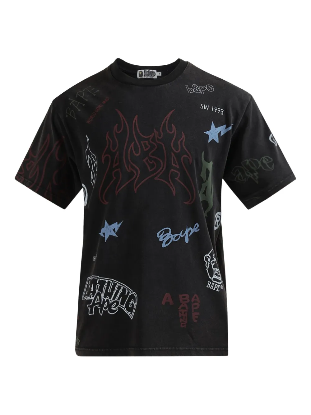 A BATHING APE® World Gone Mad graphic-print T-shirt - ブラック