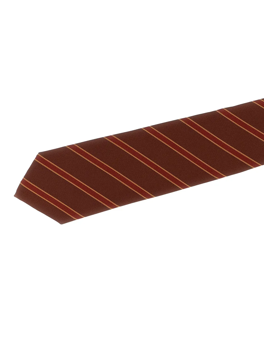 Auralee Burgundy Striped Tie In Brown