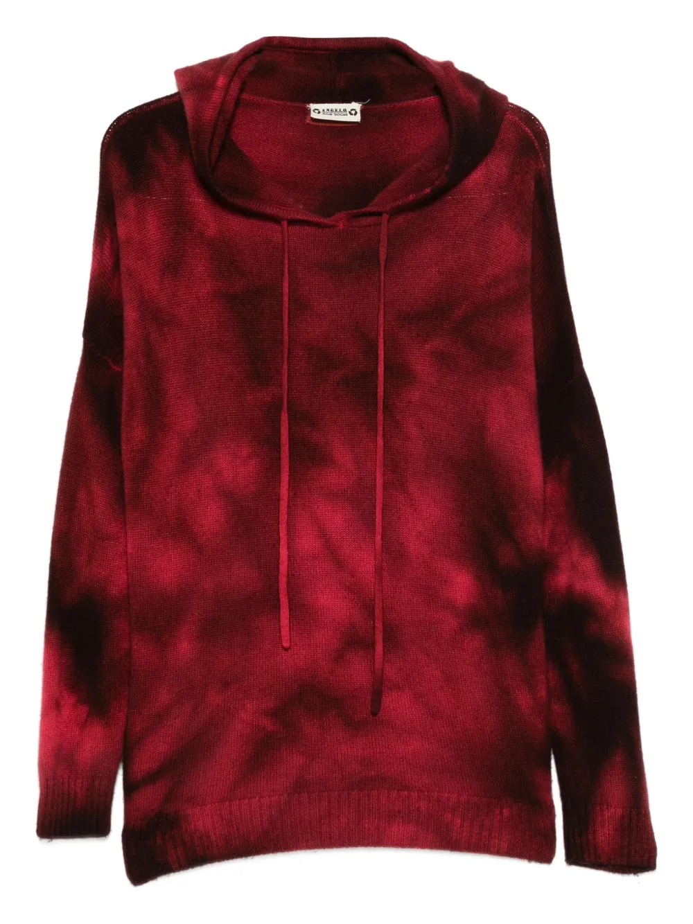 Pre-owned A.n.g.e.l.o. Vintage Upcycling Hooded Tie-dye Sweater In Red