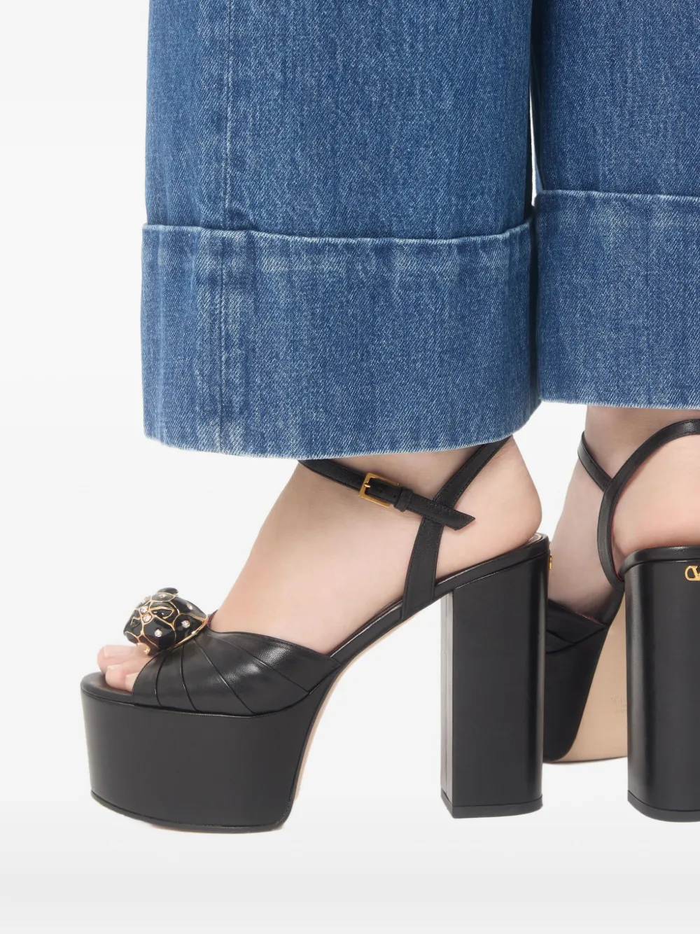 Valentino Garavani Panthea sandalen met plateauzool en hak Zwart