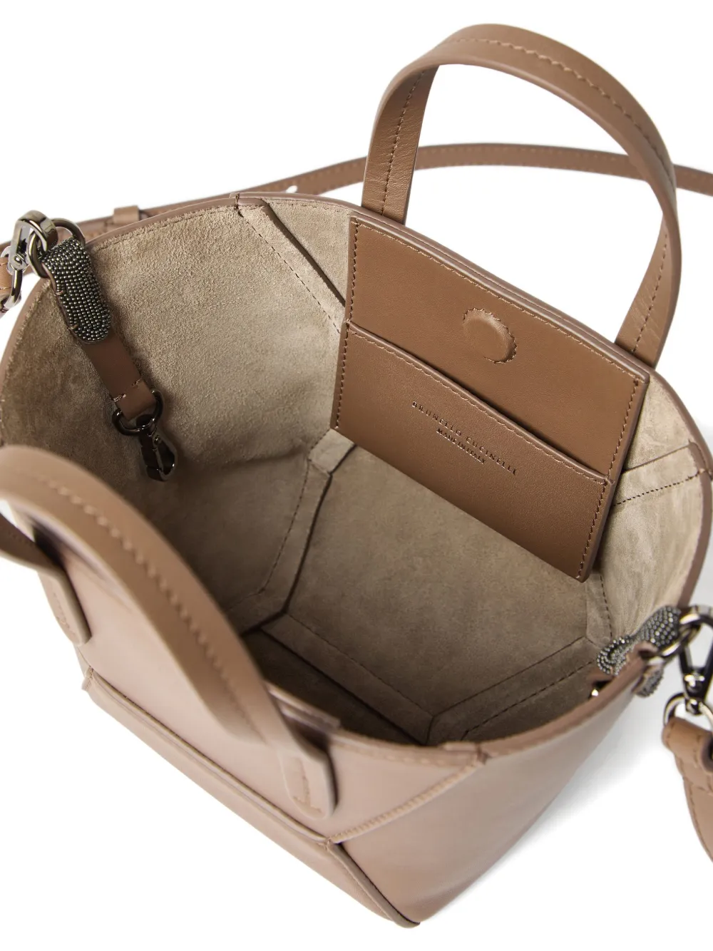 Brunello Cucinelli Duo Monili mini-tas Bruin