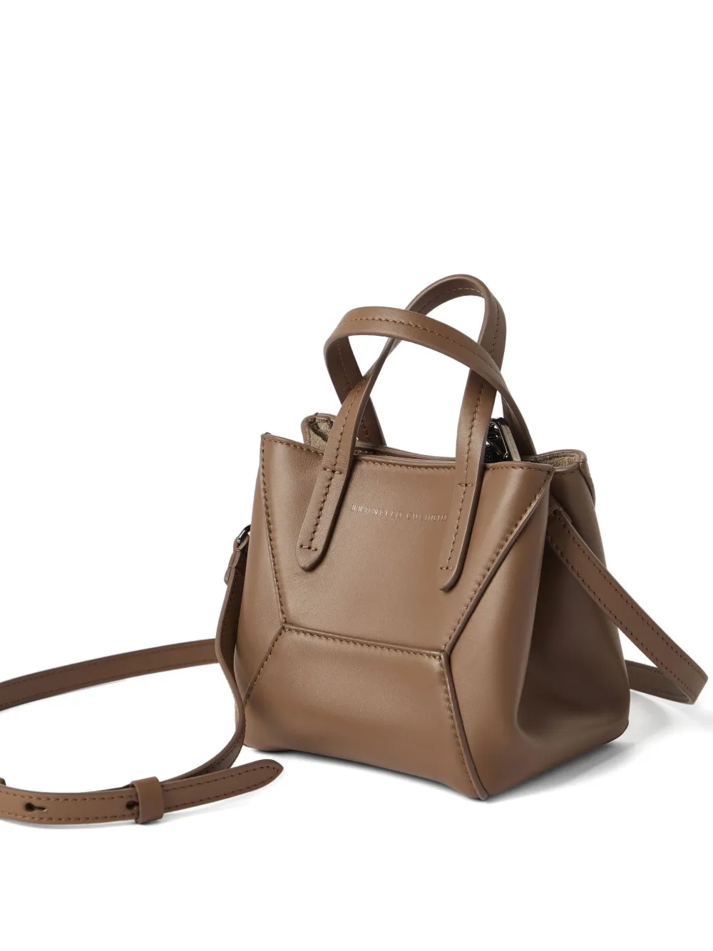 Brunello Cucinelli Duo Monili mini-tas Bruin