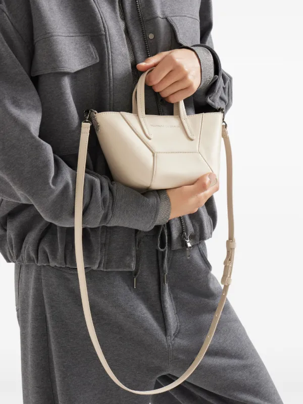 Brunello Cucinelli Mini BC Duo Leather Tote Bag | Neutrals | FARFETCH