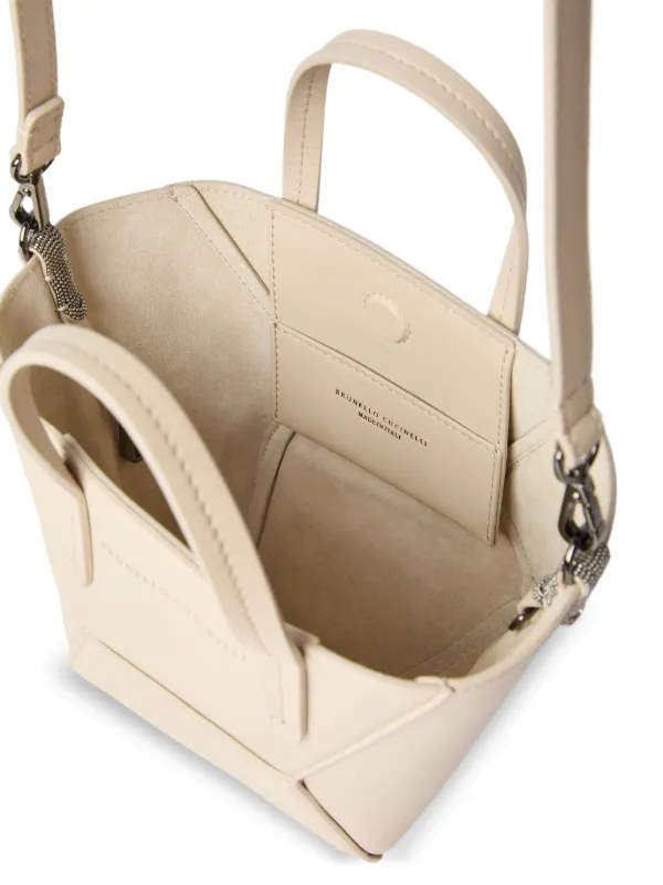 Brunello Cucinelli Mini BC Duo Leather Tote Bag | Neutrals | FARFETCH