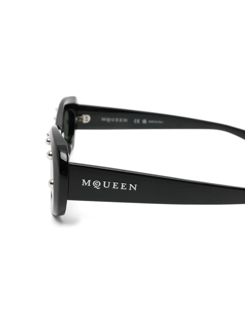 Alexander McQueen Eyewear Zonnebril verfraaid met studs Zwart