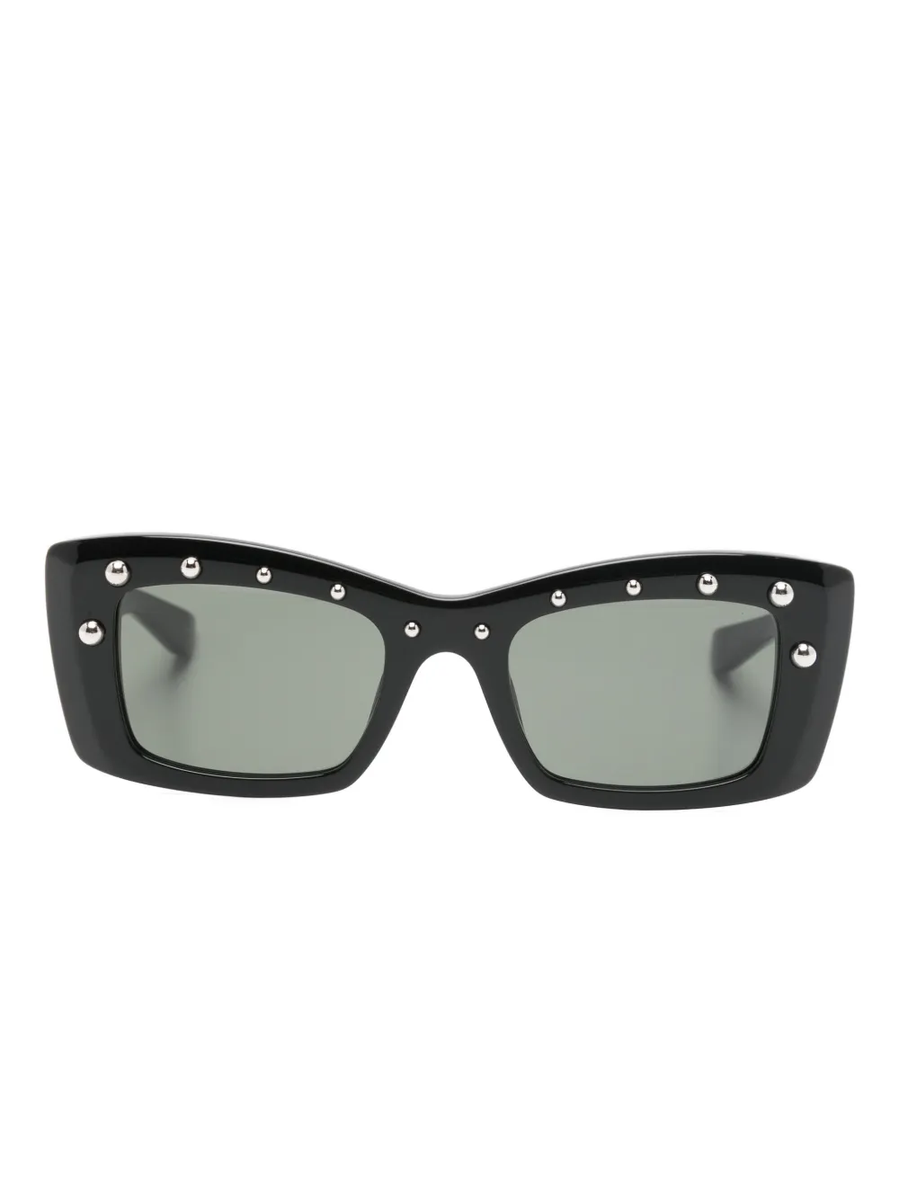 Alexander McQueen Eyewear Occhiali da sole rettangolari con borchie - Nero