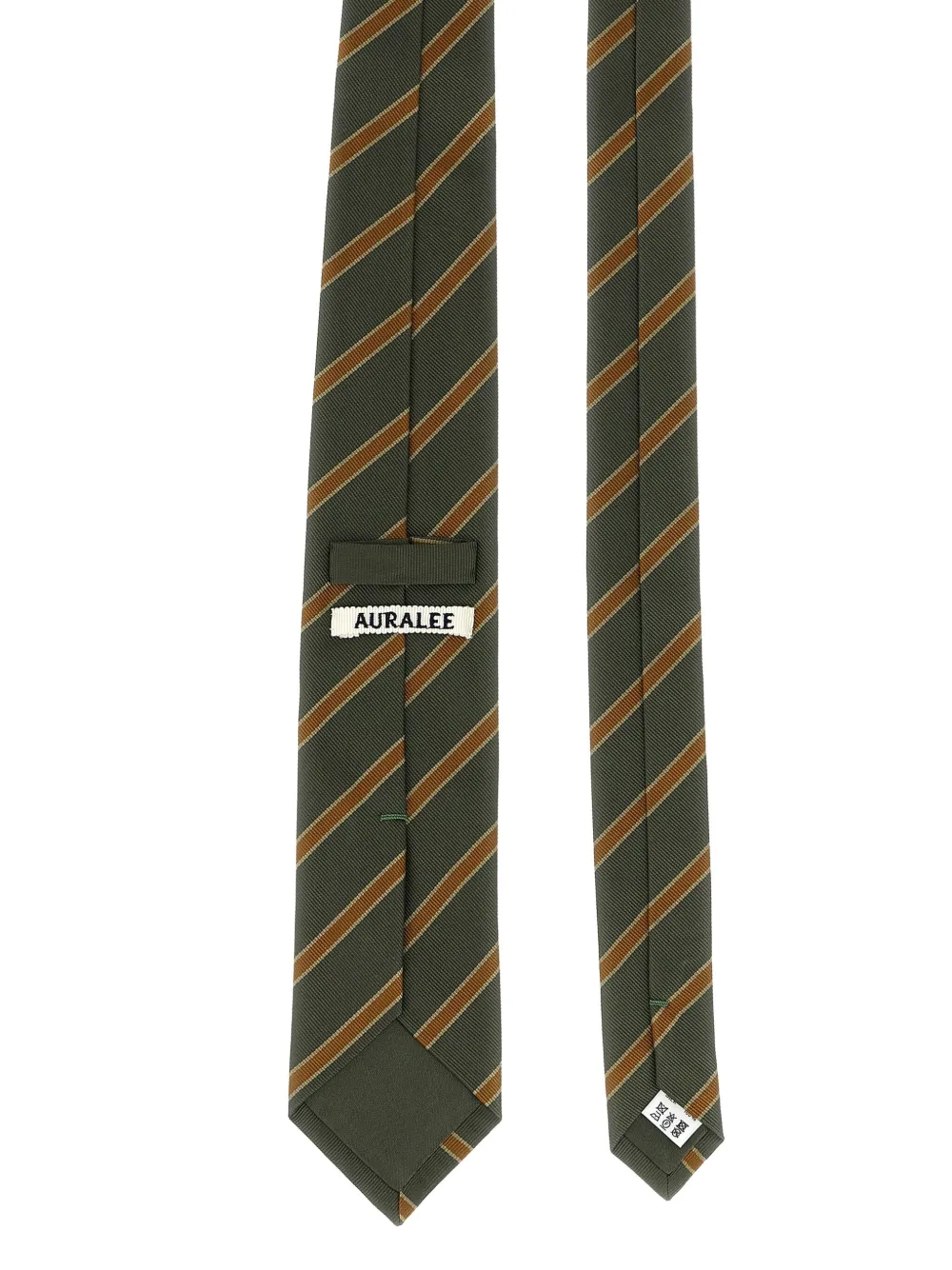 Auralee striped silk tie - Groen