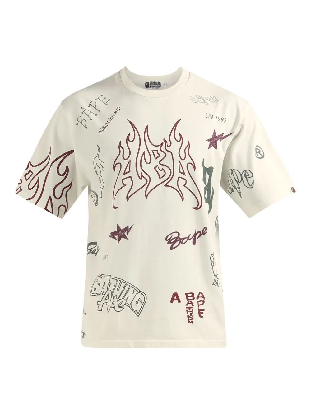 A BATHING APE® World Gone Mad graphic-print T-shirt - ホワイト A BATHING APE® World Gone Mad graphic-print T-shirt - ホワイト