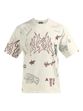 A BATHING APE® World Gone Mad graphic-print T-shirt | White
