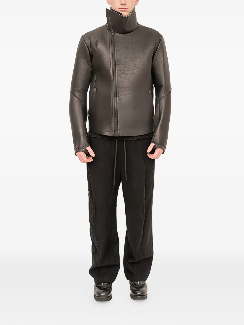 Isaac Sellam Experience Imparable High-neck Zip-up Jacket In Brown