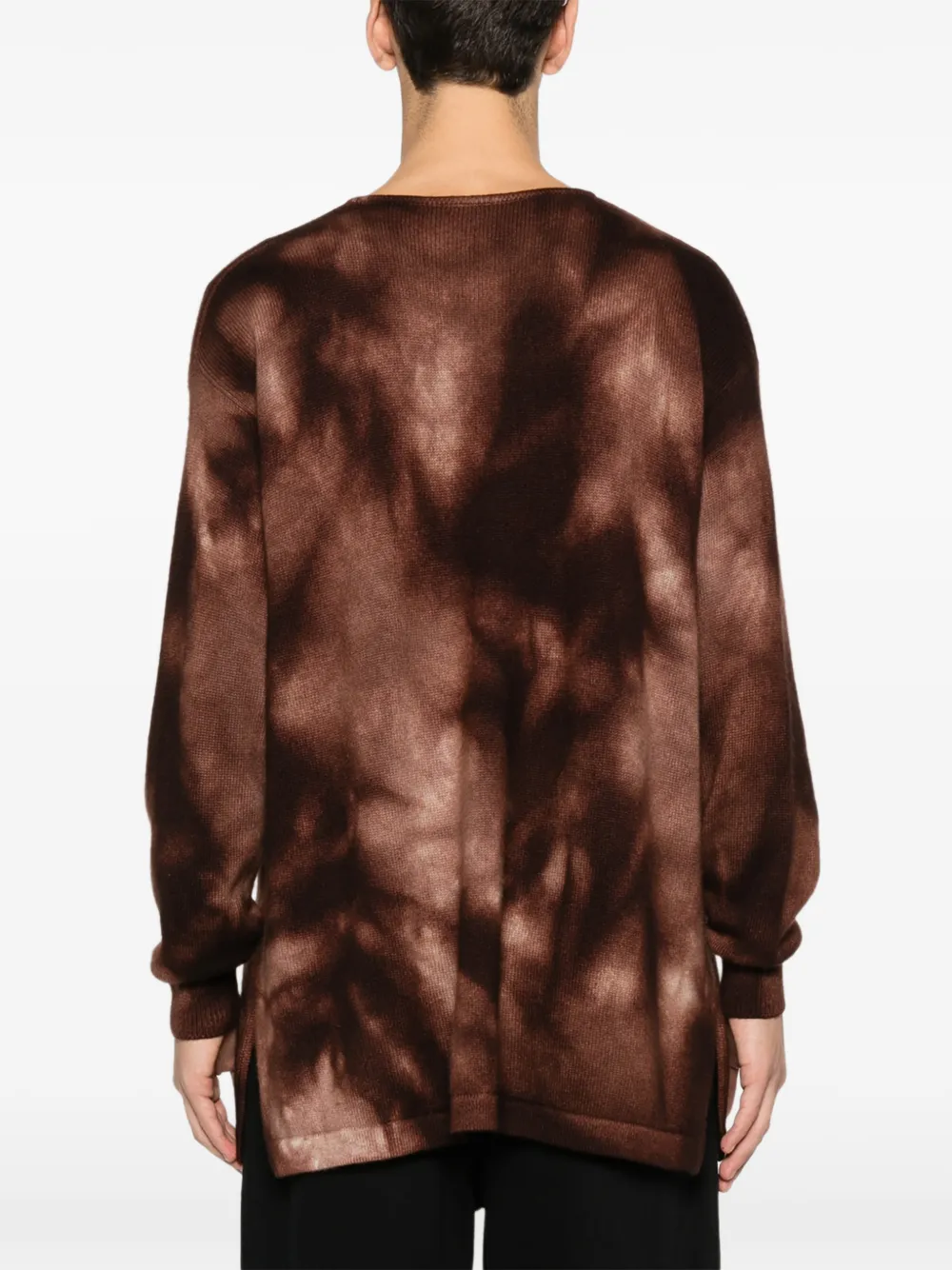 Pre-owned A.n.g.e.l.o. Vintage Upcycling Angelo Vintage Upcycling Cable-knit Buttoned Sweater In Brown