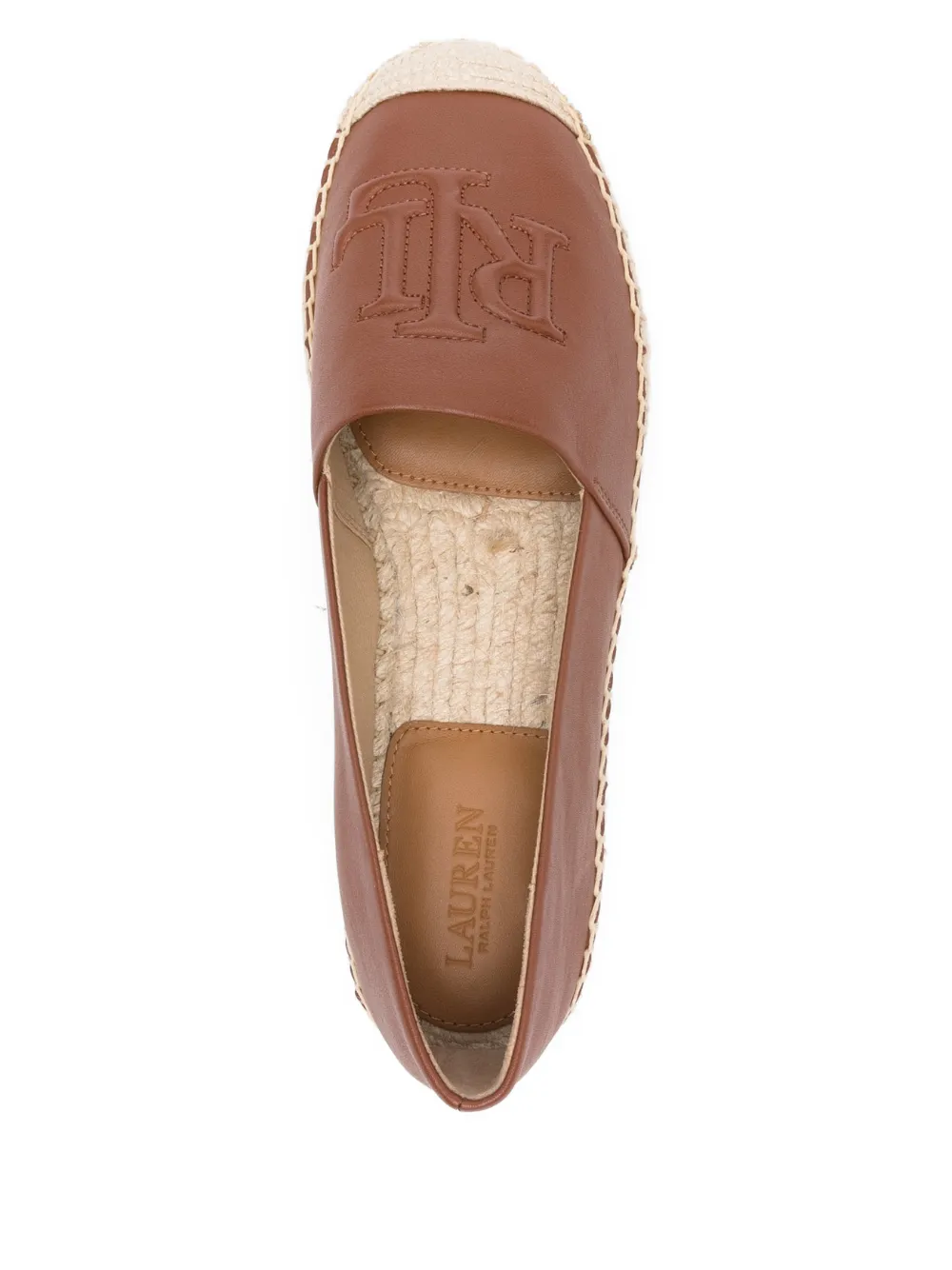 Ralph Lauren Cameryn Embossed-logo Espadrilles In Brown