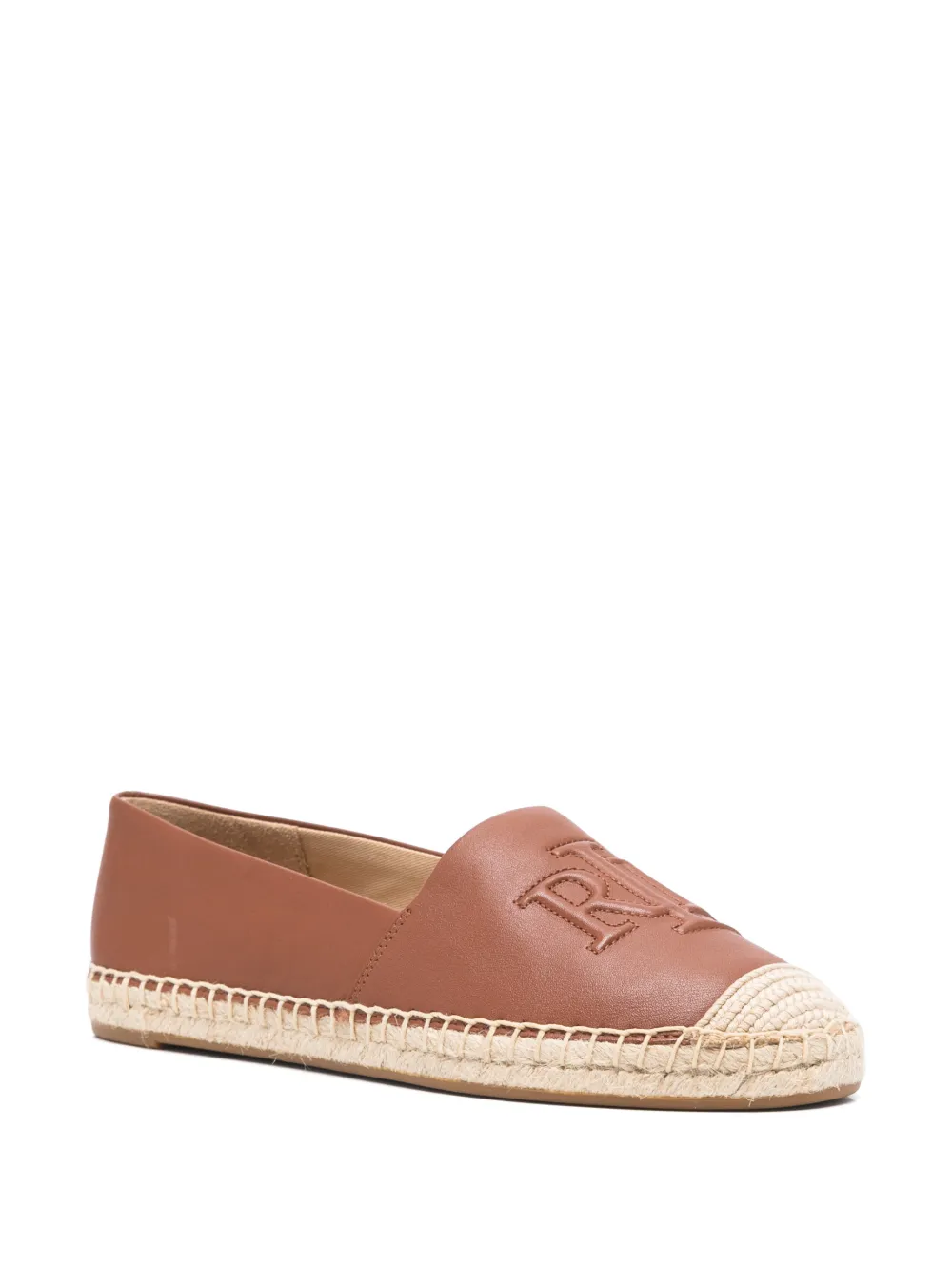 Ralph Lauren Cameryn Embossed-logo Espadrilles In Brown