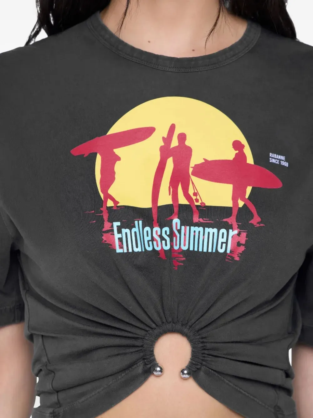 Rabanne Graphic-print T-shirt In Black